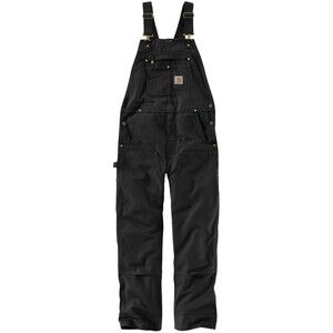 Carhartt Men's Duck Bib Work Overalls 30x30 Black